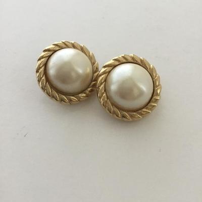 Gold tone clip on earrings