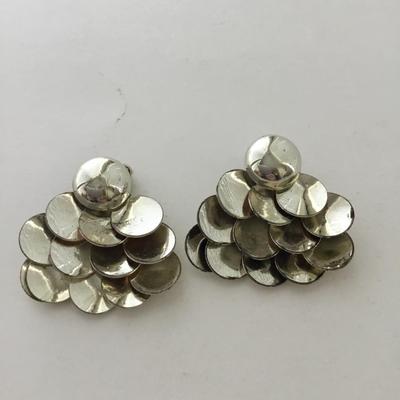 Gold tone statement clip on earrings vintage