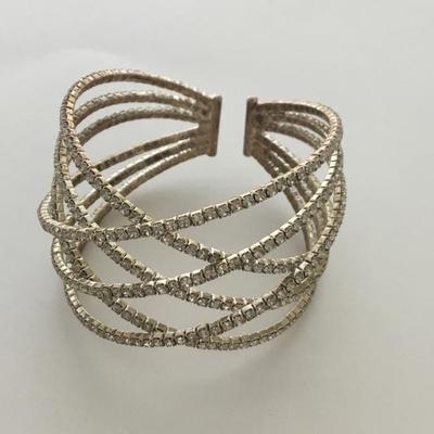 Rhinestone cuff bracelet
