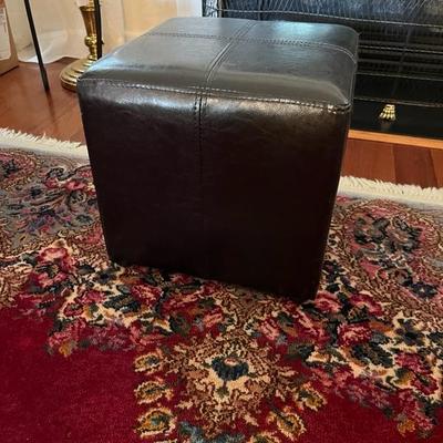 Black Vinyl Cube Foot Stool (L)