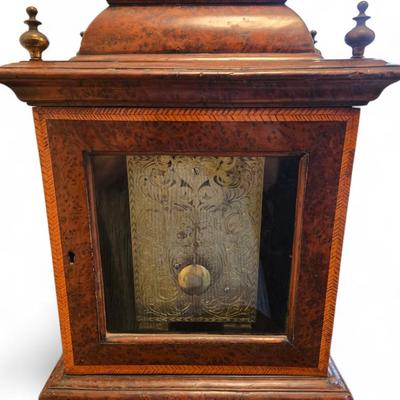 18th C burl and inlay bracket clock