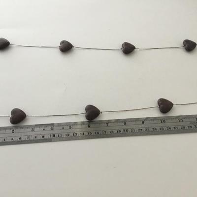 Silver tone brown hearts fashion necklace