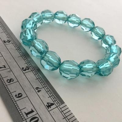 Light blue beaded stretchy bracelet