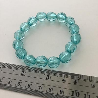 Light blue beaded stretchy bracelet