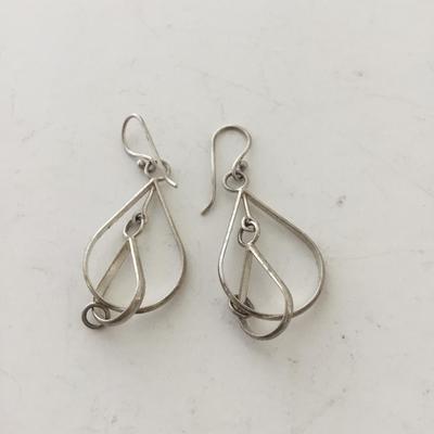 Silver tone fashion earrings