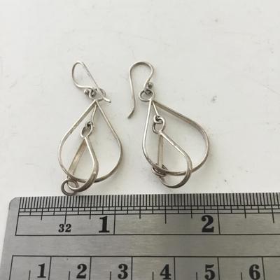 Silver tone fashion earrings