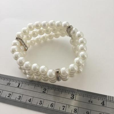 Faux beaded multilayer stretchy fashion bracelet