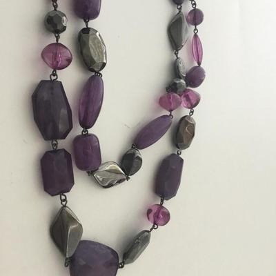 Purple double layer fashion necklace