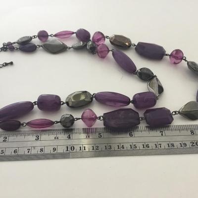 Purple double layer fashion necklace