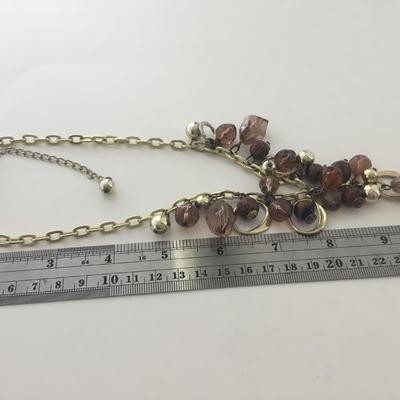 Gold tone beaded fashion necklace