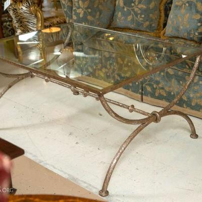 Diego Giacometti Style Wrought Iron Coffee or Low Table