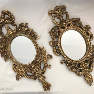 Pair of Compatible French Baroque Gilt Mirrors