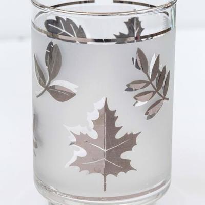 20 Magnificently Mad Regency Mid-Century Frosted Silver Leaf Barware by