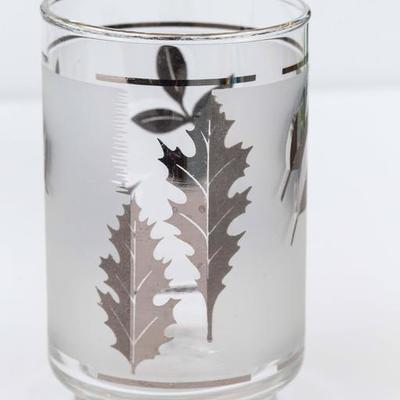 20 Magnificently Mad Regency Mid-Century Frosted Silver Leaf Barware by