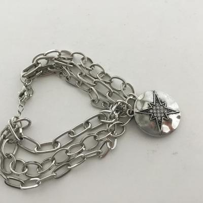 Multilayer beautiful silver tone bracelet