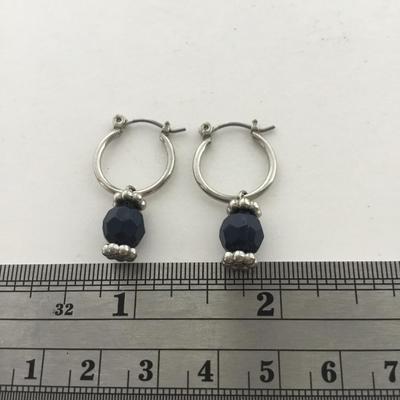 Unmarked silver tone hoop earrings