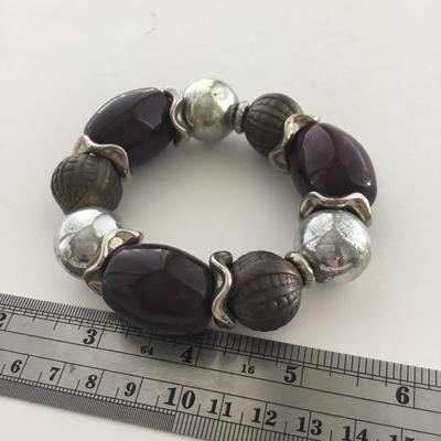 Statement stretchy beaded bracelet