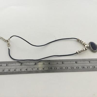 KC marked blue tone fashion necklace