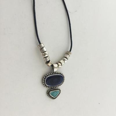 KC marked blue tone fashion necklace