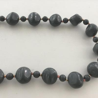 Gray beaded fashion necklace