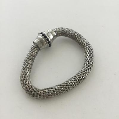 Silver tone mesh type stretchy fashion bracelet