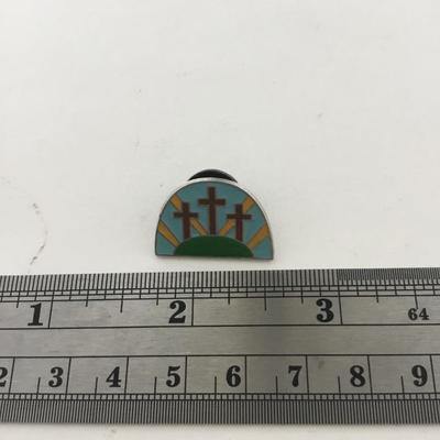 Silver tone three cross push pin vintage