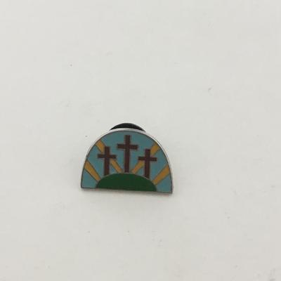 Silver tone three cross push pin vintage