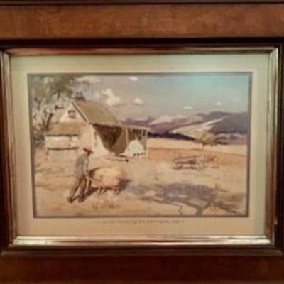 Original Watercolor By Richard Langtry Partington "Carmel Valley"