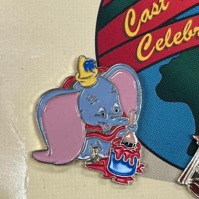 Walt Disney World 2000 Cast Holiday Celebration Pin Set Includes 5 Pins in Wooden Box