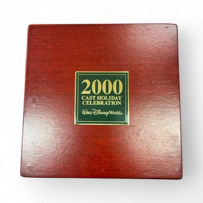 Walt Disney World 2000 Cast Holiday Celebration Pin Set Includes 5 Pins in Wooden Box