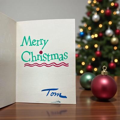 Original Hand Drawn Watercolor Picture of Jiminy Cricket Christmas Card Signed by the Artist