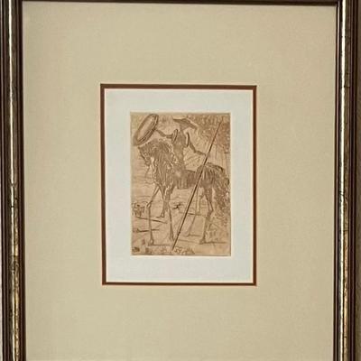 Salvador Dali "Don Quixote" Original Restrike Etching Platesigned