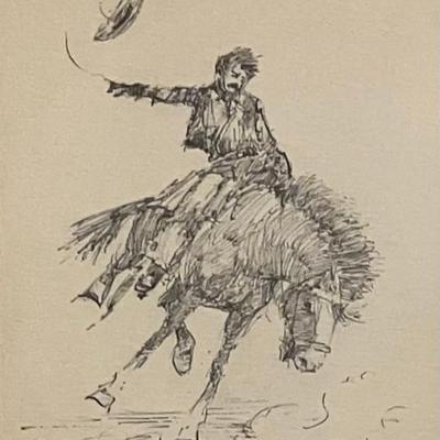 Lot Of Four Arthur Boos Pen & Ink Western Drawings
