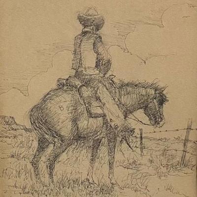 Lot Of Four Arthur Boos Pen & Ink Western Drawings