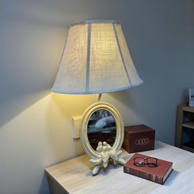 Table Lamp with Mirror and Lovebirds 24" Tall