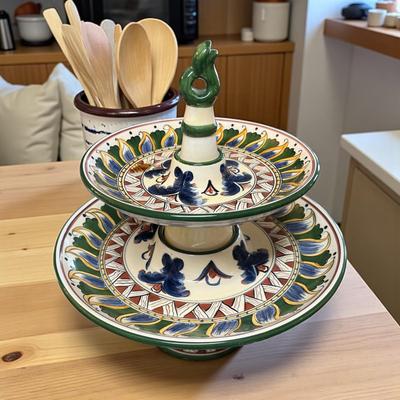 Peruta Collection Two Tier Serving Plate By Table Top Designs