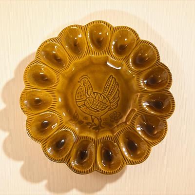 California Pottery Deviled Egg Plate With 15 Indentations for Eggs