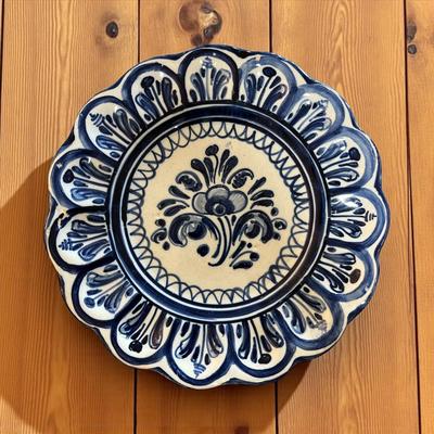 Talavera Pottery Blue and White Wall Hanging Plate