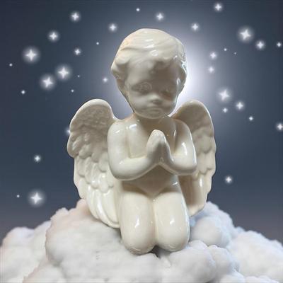 Ceramic Praying Cherub and Pillow