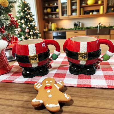 Walt Disney Parks Christmas Santa Mug With Gold Belt Buckle Set of 2
