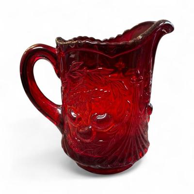 Vintage L.G. Wright Ruby Red Cherry Creamer