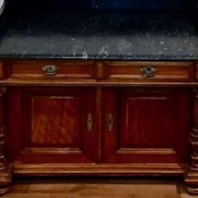Vintage Marble Top Sideboard