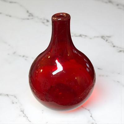 Vintage IKEA Salong Ruby Red Hand blown Glass Vase designed By Johanna Jelinek