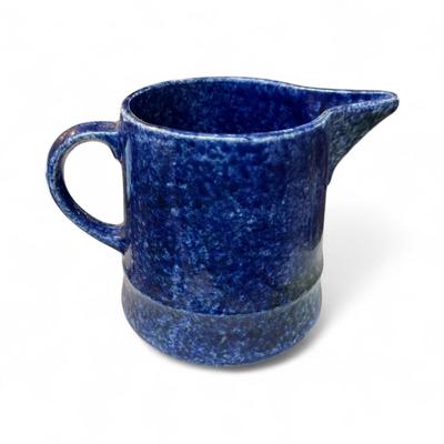 Vintage Blue Stoneware Pitcher Likely from Stangi Pottery