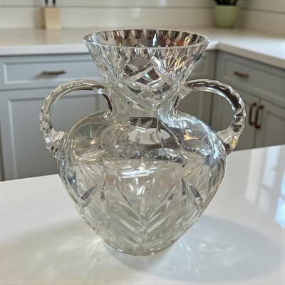 Cut Glass Pattern Double Handle Pitcher