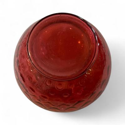Fenton Cranberry Glass Rose Bowl