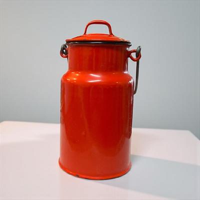 Vintage Mini Red Milk Jug With Lid and Handle