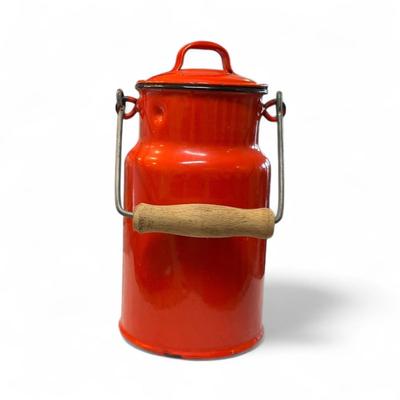 Vintage Mini Red Milk Jug With Lid and Handle