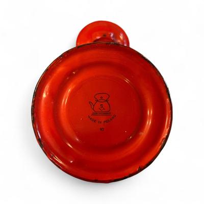 Vintage Mini Red Milk Jug With Lid and Handle
