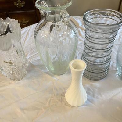 Lot of Assorted Glass Flower Vases